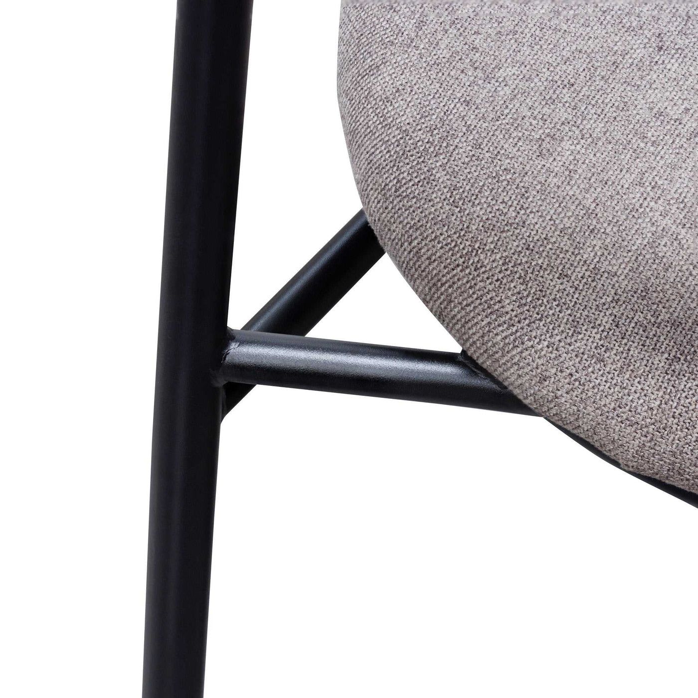 Fabric Dining Chair - Caramel Grey with Black Legs