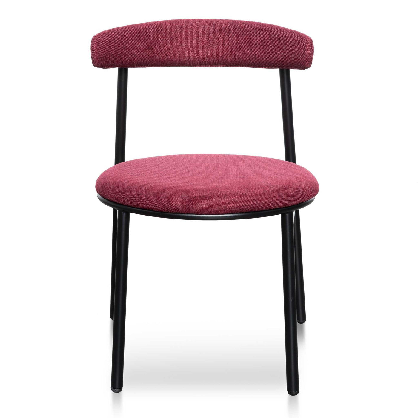 Fabric Dining Chair - Burgundy with Black Legs