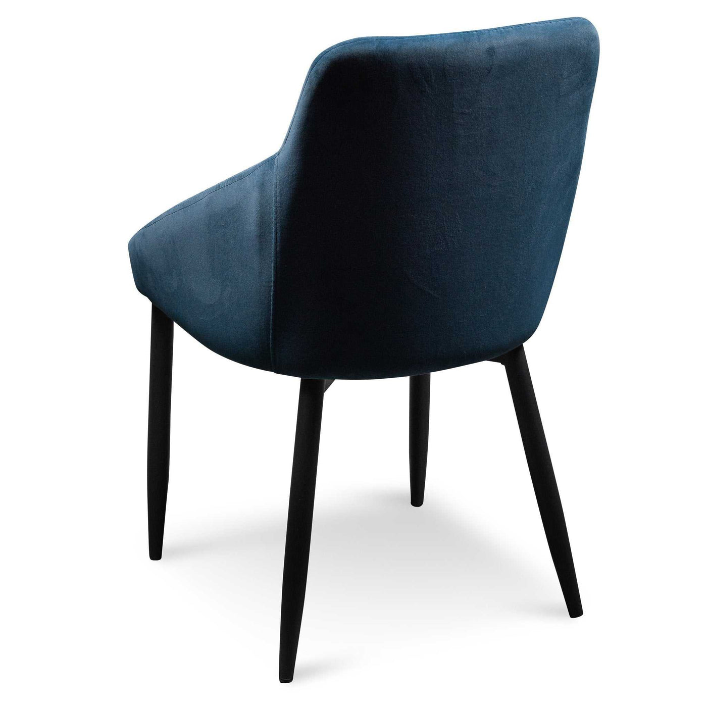 Dining Chair - Navy Blue Velvet with Black Legs