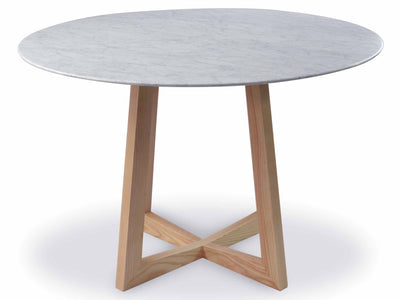 1.15m Marble Round Dining Table - Natural