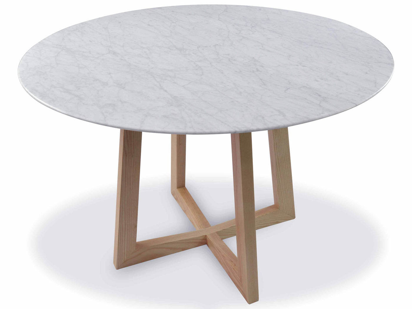 1.15m Marble Round Dining Table - Natural