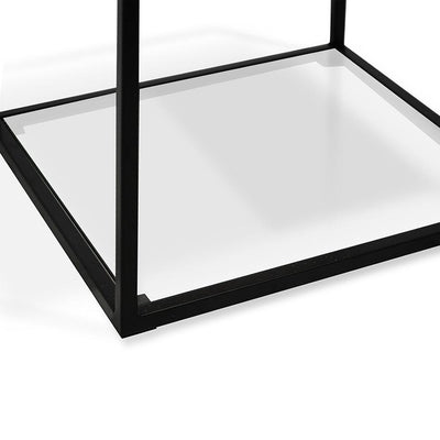 Scandinavian Side Table - Oak - Black Frame