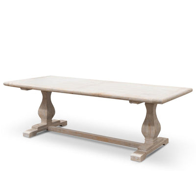 Dining Table 2.4m - Rustic White Washed