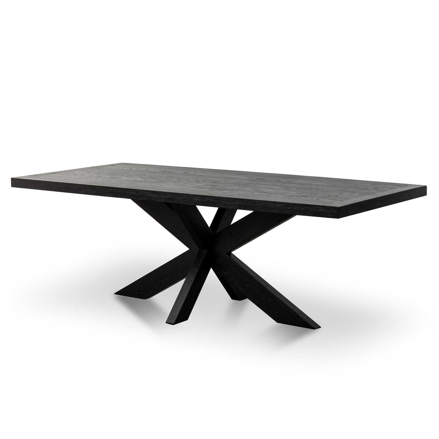 2.2m Wooden Dining Table - Full Black