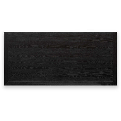 2.2m Wooden Dining Table - Full Black