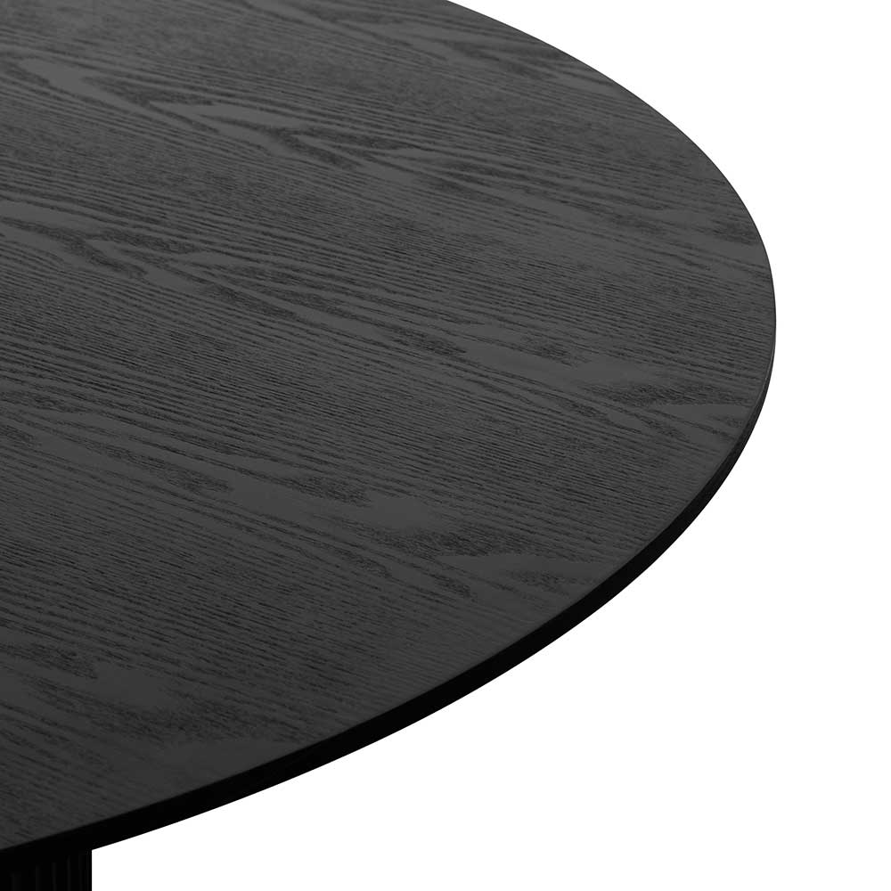 1.2m Round Wooden Dining Table - Black