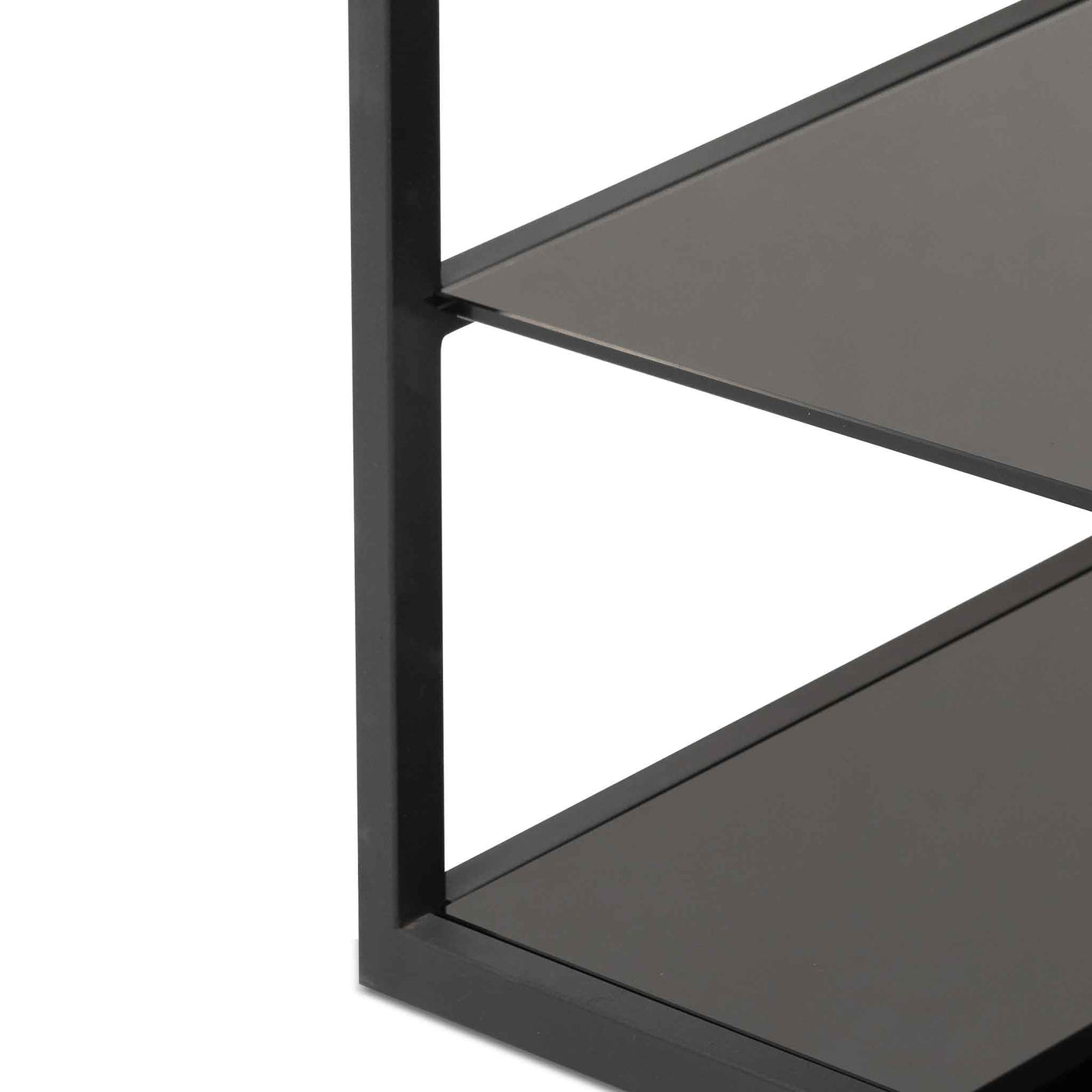 1.8m(H) Black Glass Shelving Unit - Black Frame