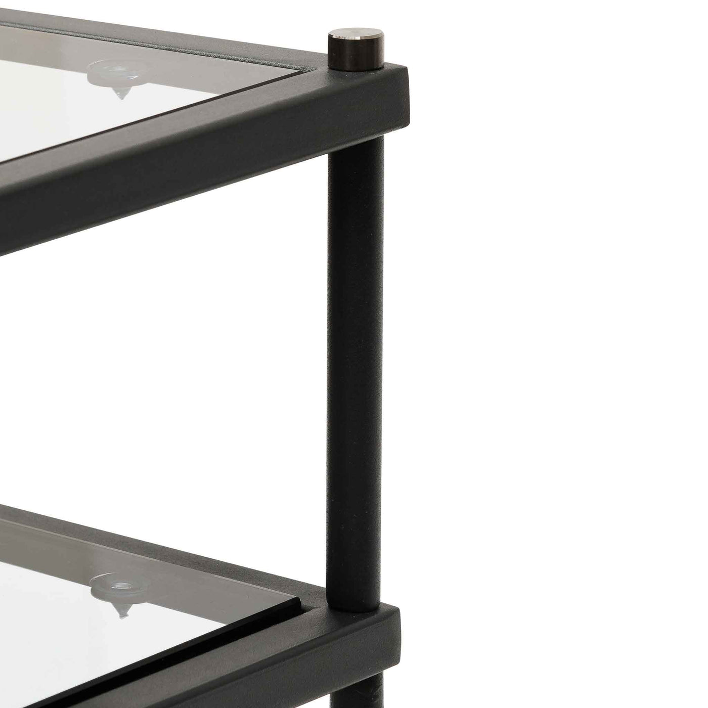 1.2m Grey Glass Console Table - Black Base