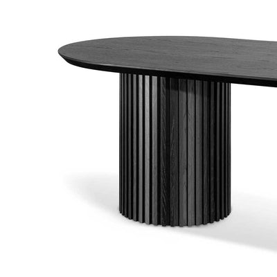 2.8m Wooden Dining Table - Black
