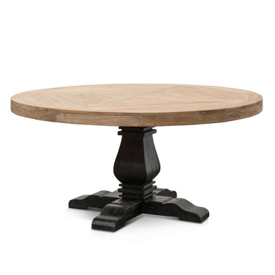 1.6m Round Dining Table - Natural in Black Base