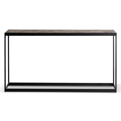 140cm Console Table in Dark Natural - Black Frame