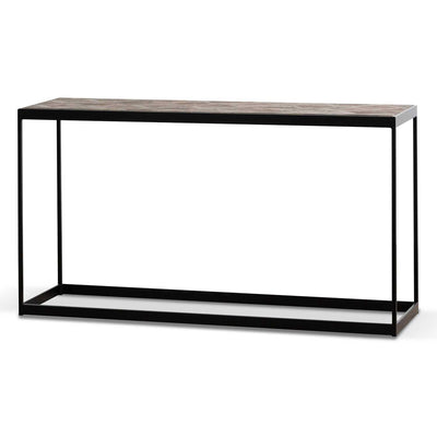 140cm Console Table in Dark Natural - Black Frame