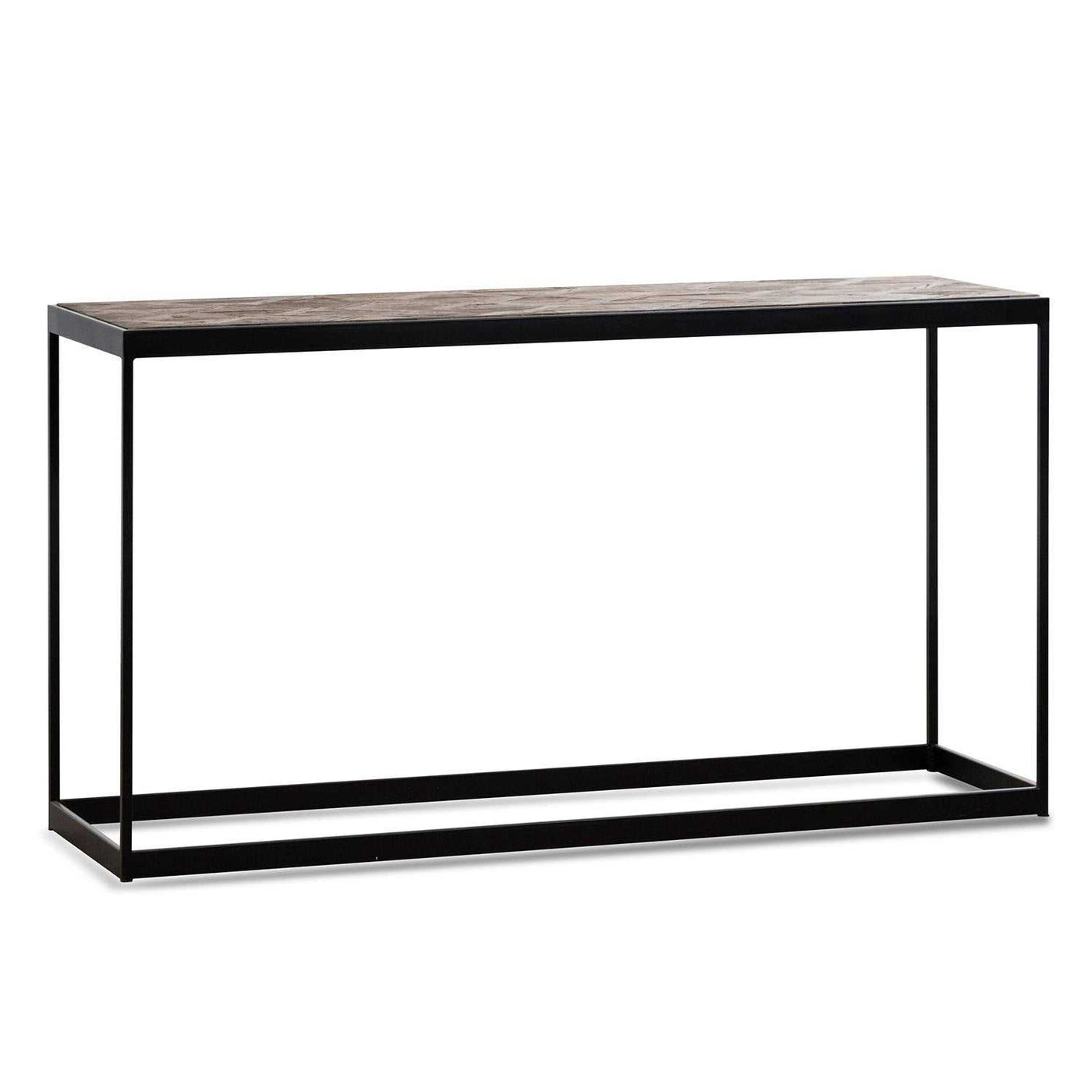 140cm Console Table in Dark Natural - Black Frame