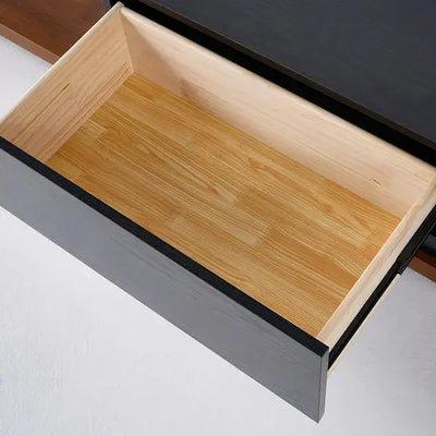 Extendable TV Unit - Krater Rectangle Wood Design - Black and Walnut Furniture Valley