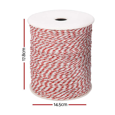 Giantz Electric Fence Wire 500M Fencing Roll Energiser Poly Stainless Steel