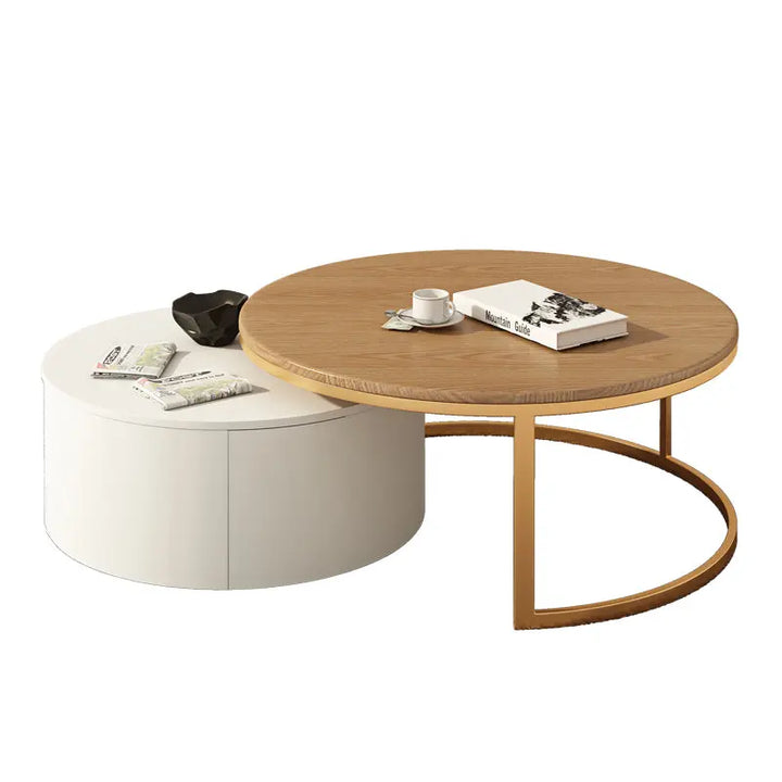 Krater Round Gold Brushed Finished Coffee Table Furniture Valley