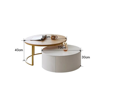 Krater Round Gold Brushed Finished Coffee Table Furniture Valley