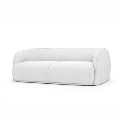 3 Seater Fabric Sofa in Light Texture Grey – Black legs