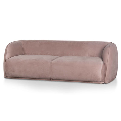 3 Seater Fabric Sofa - Blush with Black Leg