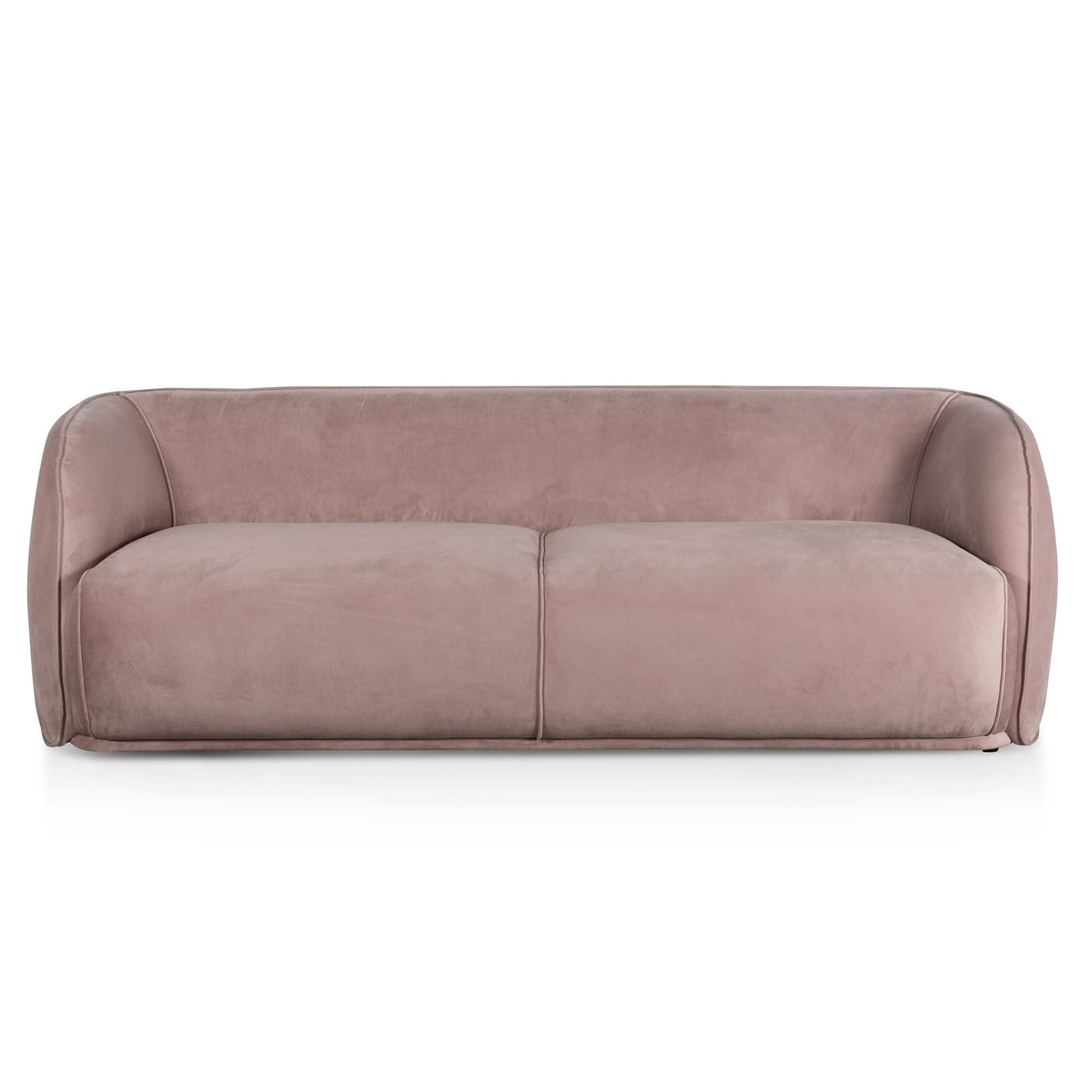 3 Seater Fabric Sofa - Blush with Black Leg