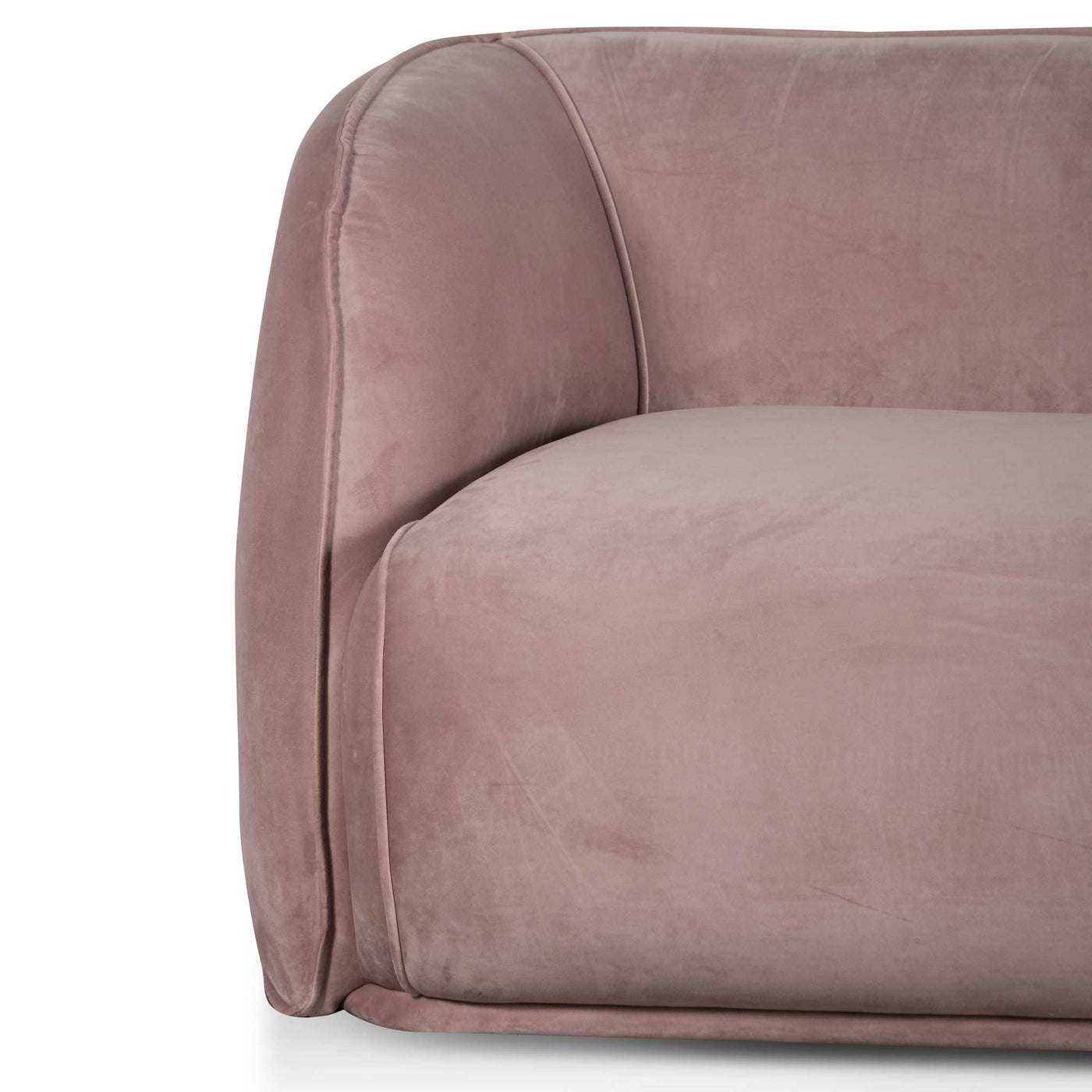 3 Seater Fabric Sofa - Blush with Black Leg