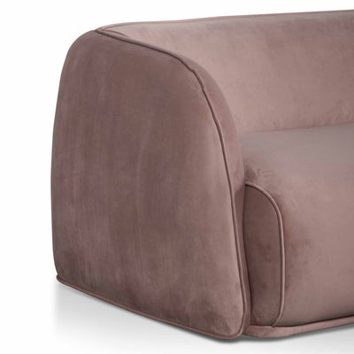 3 Seater Fabric Sofa - Blush with Black Leg