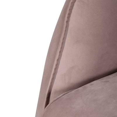 3 Seater Fabric Sofa - Blush with Black Leg