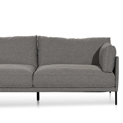 4 Seater Left Chaise Fabric Sofa - Graphite Grey