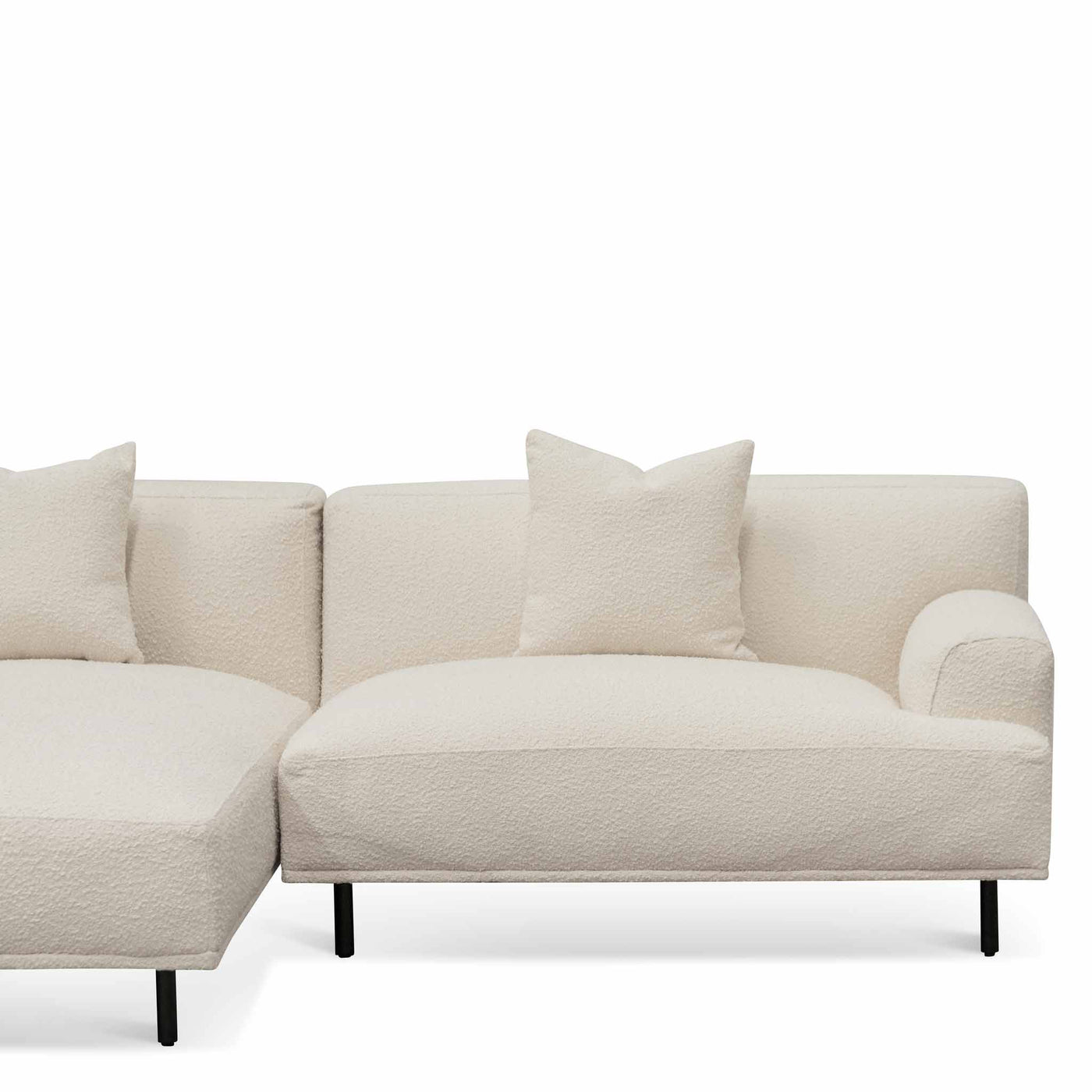 Left Chaise Sofa - Ivory White Boucle