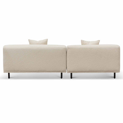 Left Chaise Sofa - Ivory White Boucle