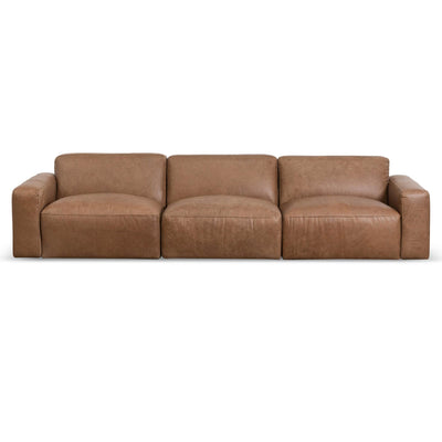 4 Seater Sofa - Saddle Brown