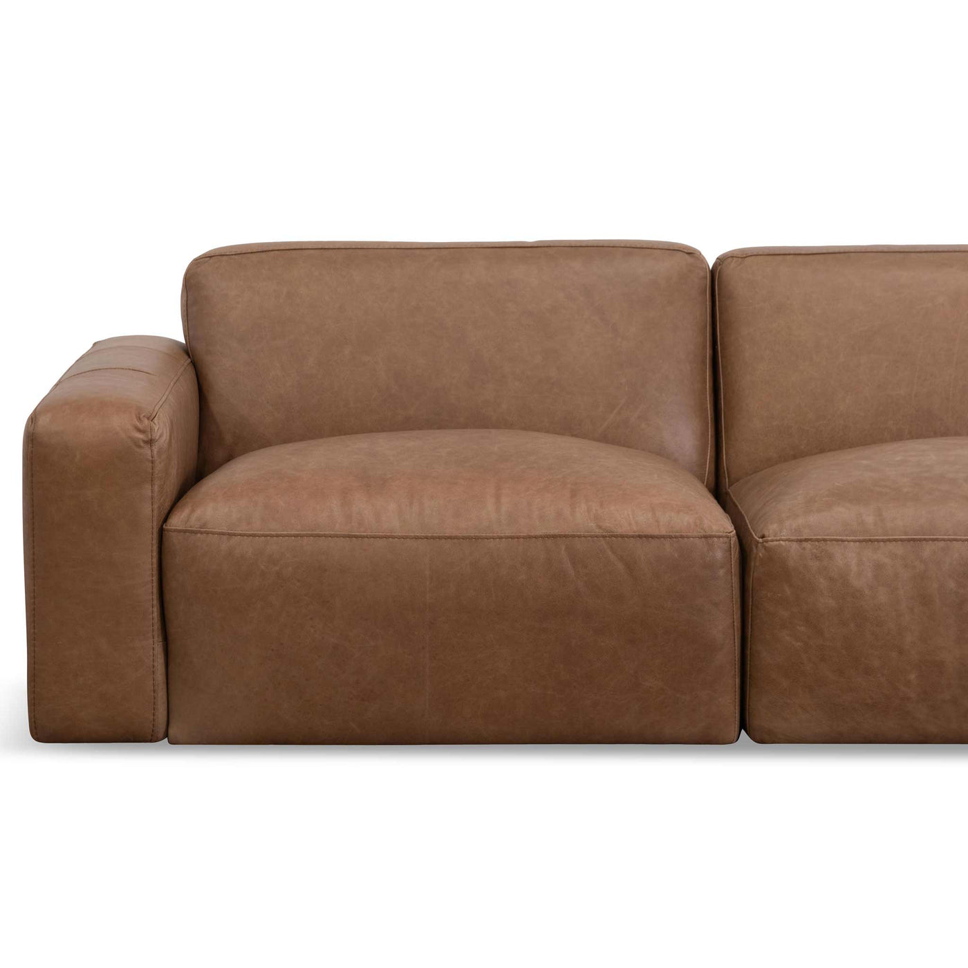 4 Seater Sofa - Saddle Brown