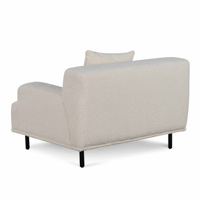 Armchair - Ivory White Boucle with Black Legs