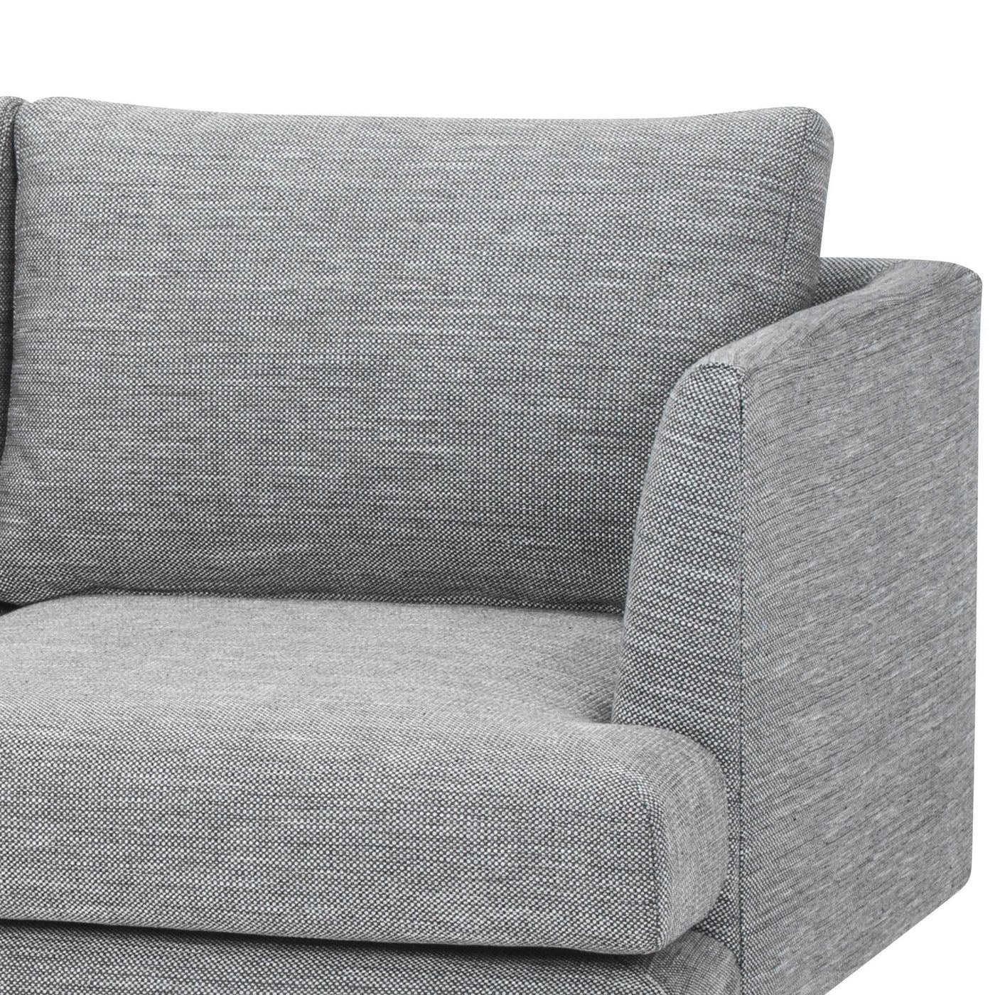 3 Seater Fabric Sofa - Graphite Grey - Natural Legs
