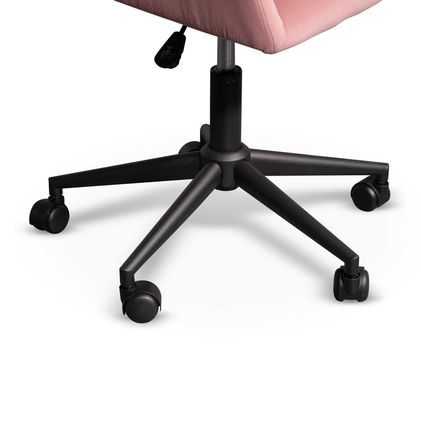 Blush Velvet Office Chair - Black Base