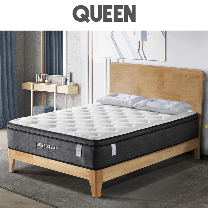 Queen - Latex Foam 34cm - Euro Top Mattress - 5 Zone Pocket Spring