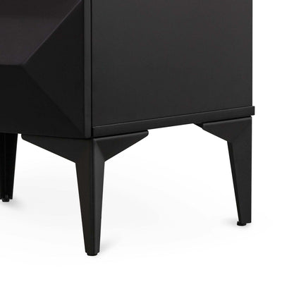 Wooden Side Table - Matte Black with Black Legs