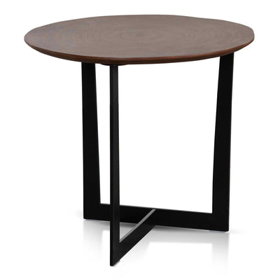 Side Table - Walnut Top and Black Leg