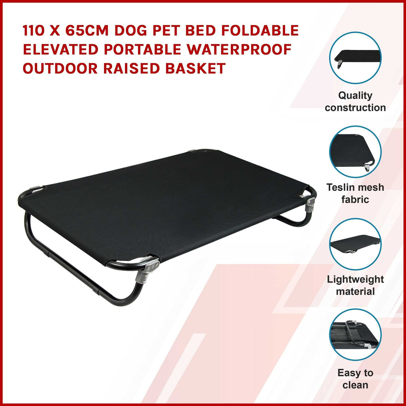 110 x 65cm Dog Pet Bed Foldable Elevated Portable Waterproof Outdoor Raised Basket
