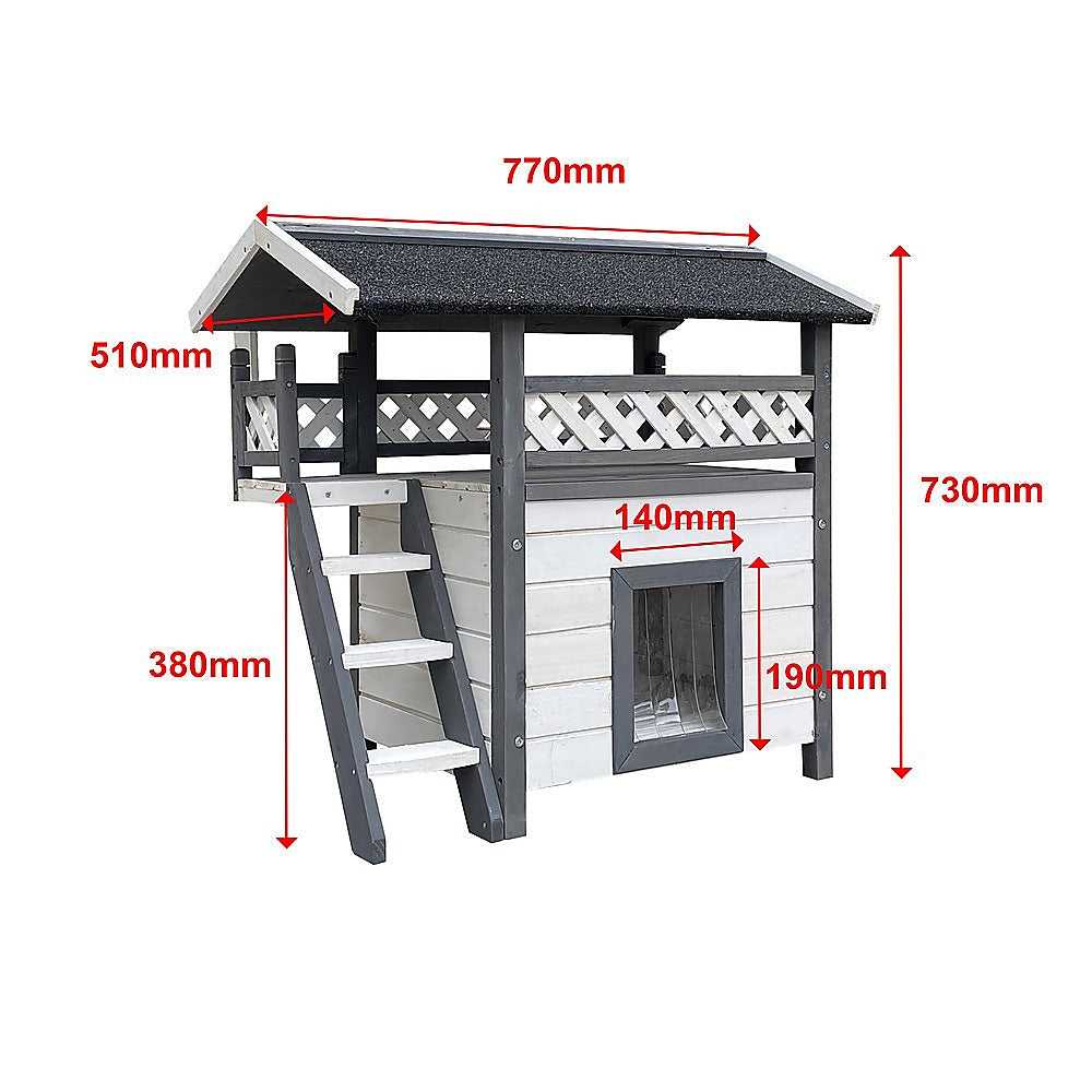 Weatherproof Cat House - Wood