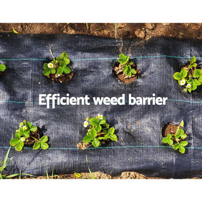 Instahut 3.66m x 50m Weedmat Weed Control Mat Woven Fabric Gardening Plant PE