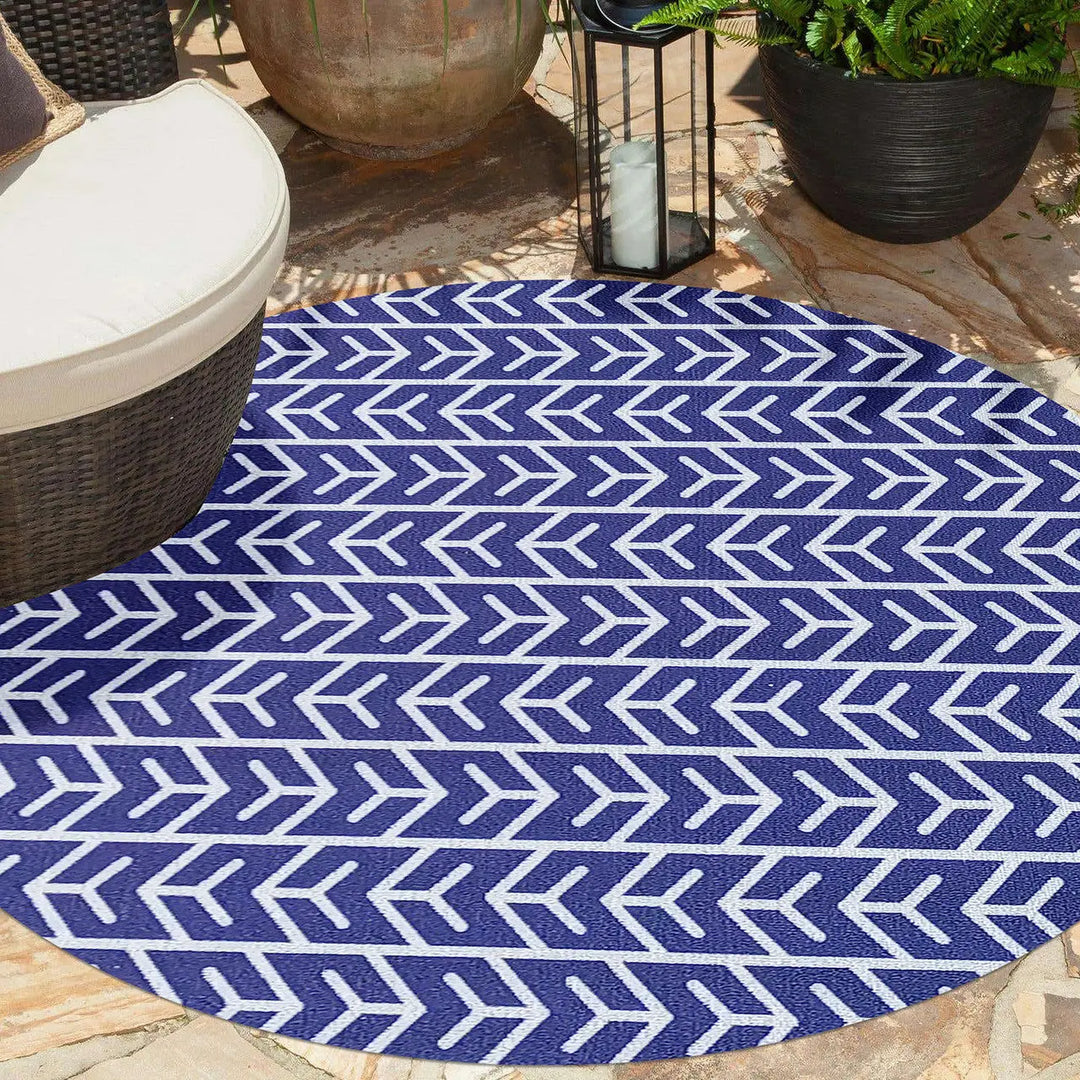 White and Indigo Abstract Outdoor Floor Rug- Outdoor – Modern Luxury Furniture – Furniture Valley Australia