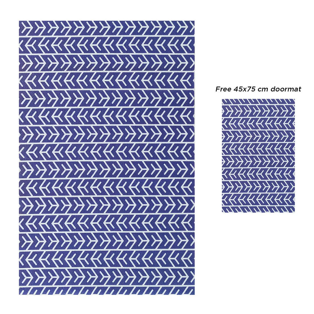 White and Indigo Abstract Outdoor Floor Rug- Outdoor – Modern Luxury Furniture – Furniture Valley Australia