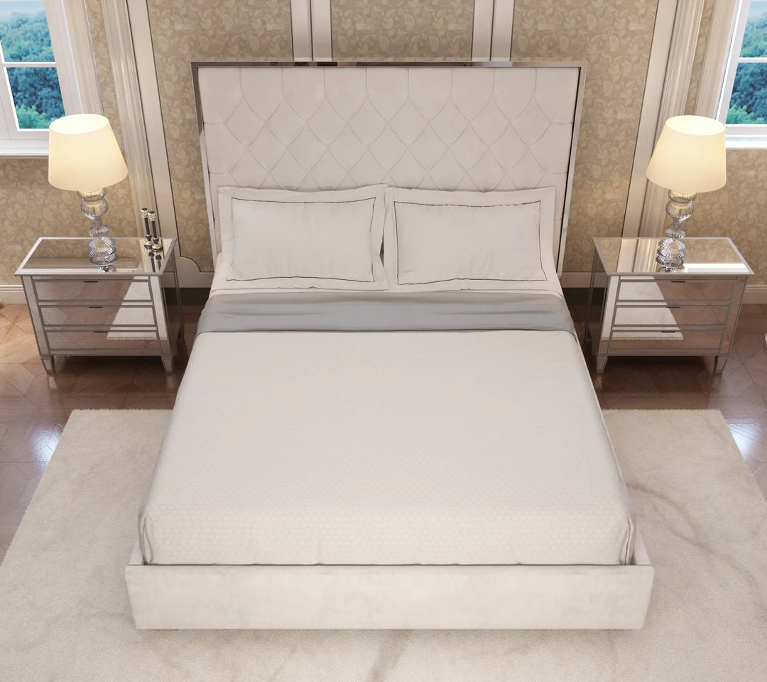 Zarina Luxury Bed Frame White King – Modern Luxury Furniture – Furniture Valley Australia