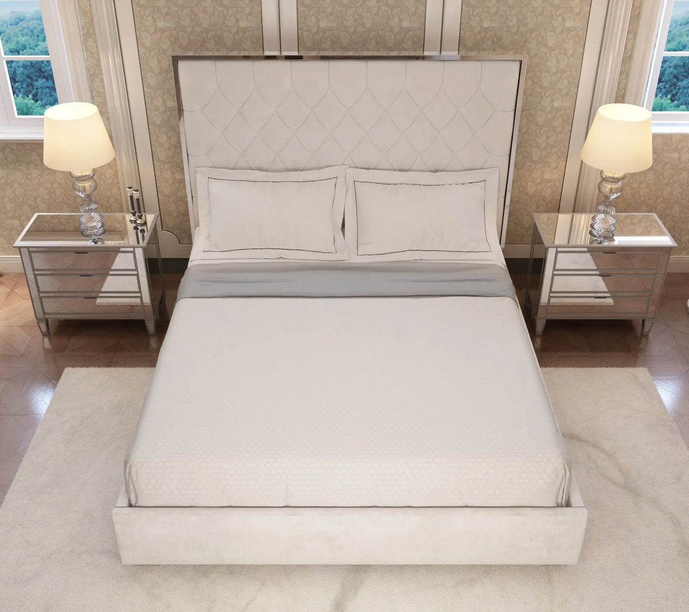 Zarina Luxury Bed Frame White King INTEX