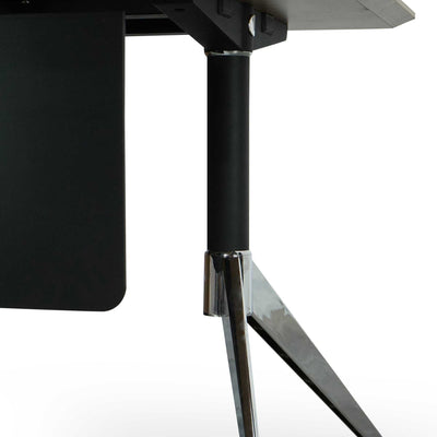 1.95m Executive Desk Right Return - Black Frame with Natural Top and Drawers