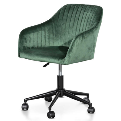 Velvet Office Chair - Dark Green