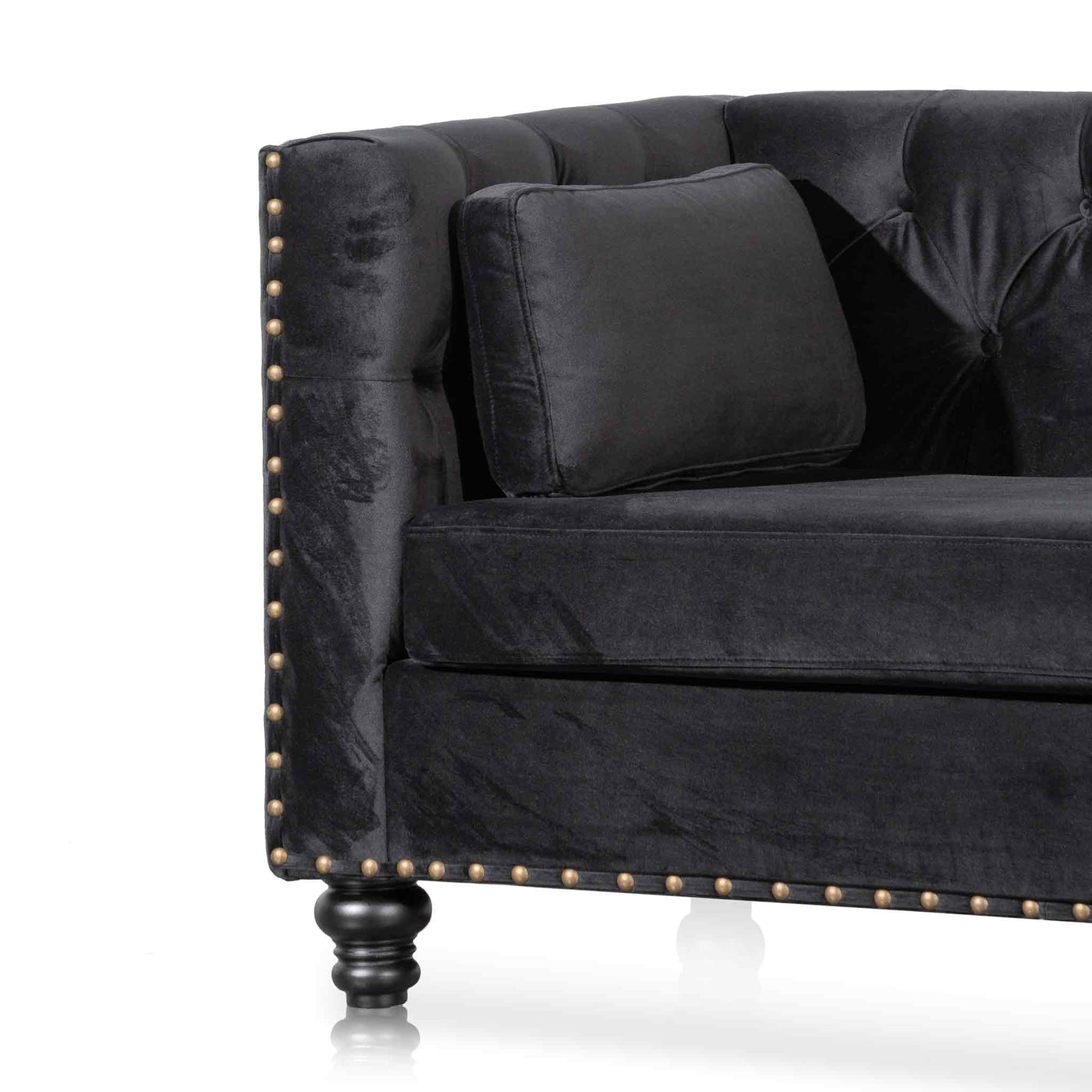 3 Seater Sofa - Black Velvet