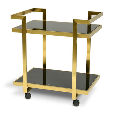 Bar Cart - Tempered Glass - Gold Base