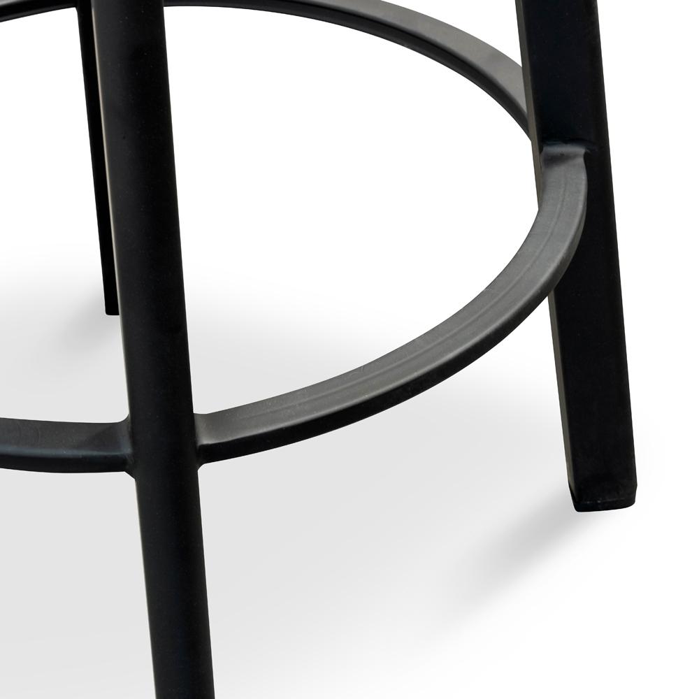 65cm Bar Stool With Black Timber Seat - Black Frame